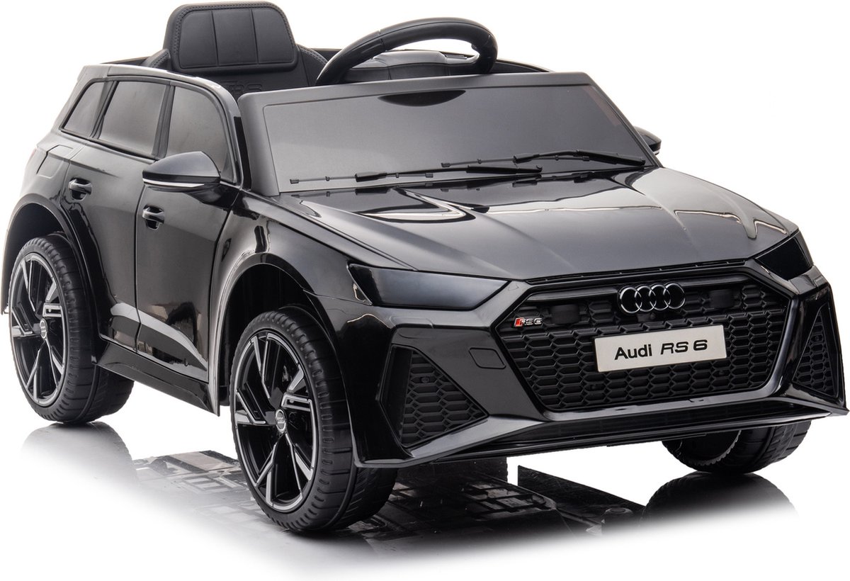   RS6 | Elektrische Kinderauto - Metallic Zwart Met Afstandsbediening